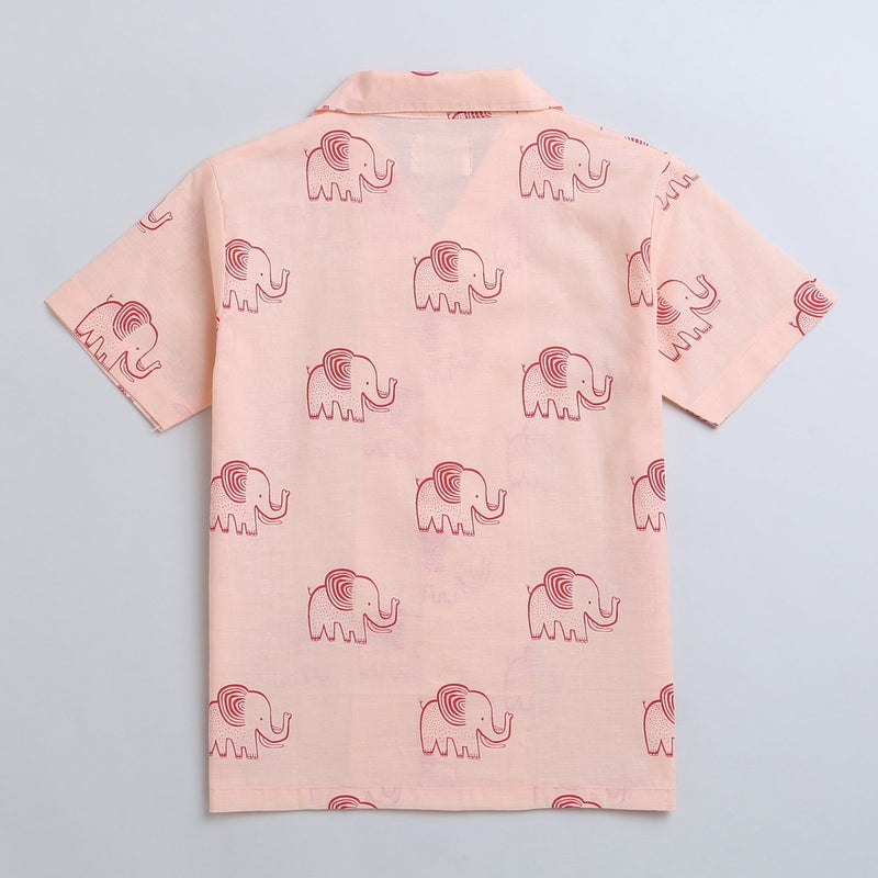 A Stomping Elephant - Boys Cotton Shirt | Verified Sustainable Kids Shirts on Brown Living™