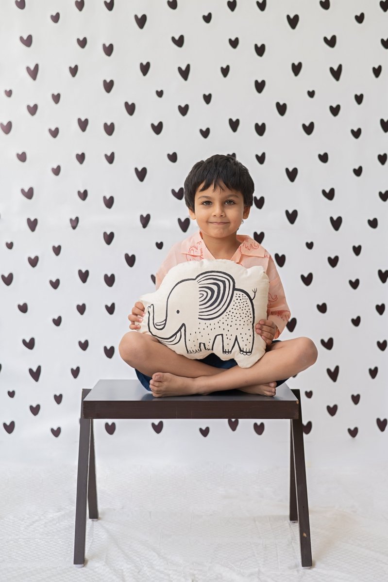 A Stomping Elephant - Boys Cotton Shirt | Verified Sustainable Kids Shirts on Brown Living™