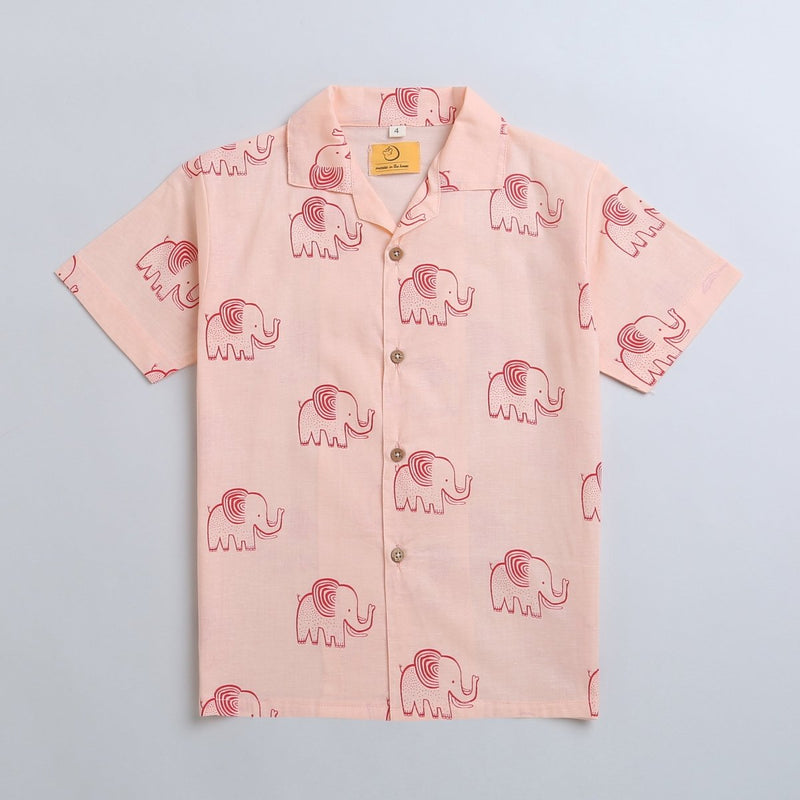 A Stomping Elephant - Boys Cotton Shirt | Verified Sustainable Kids Shirts on Brown Living™