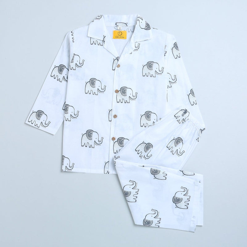 A Stomping Elephant - Unisex Kids Cotton Nightwear | Verified Sustainable Kids Pyjamas on Brown Living™