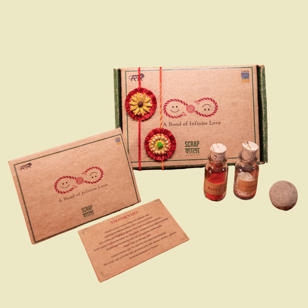 Akkad - Bakkad Sibling Rakhi Box | Set of 2 Plantable Rakhi with Roli Chawal & Card | Verified Sustainable Rakhi on Brown Living™