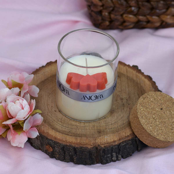 Amber & Rose Heart Jar Soy Wax Candle | Verified Sustainable Candles & Fragrances on Brown Living™