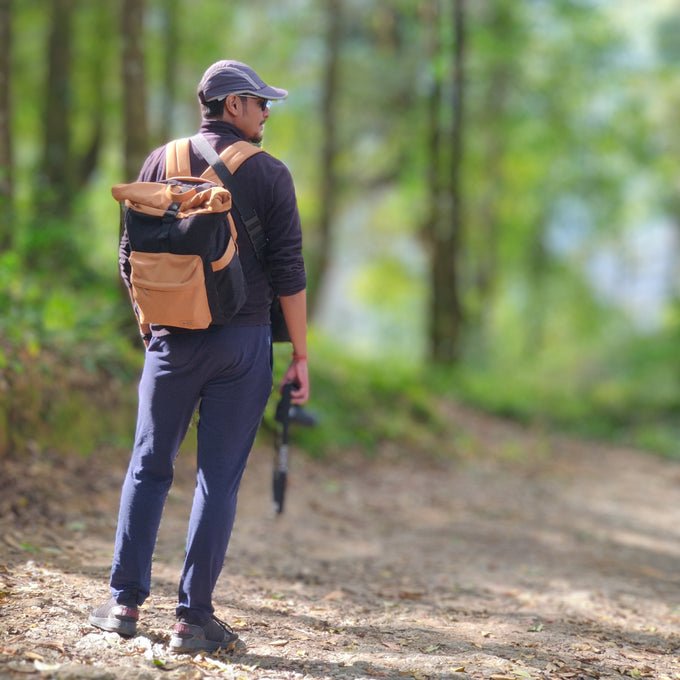 Armadillo Rolltop Backpack - 5L | Water Resistant Cotton Canvas Bag | Verified Sustainable Backpacks on Brown Living™