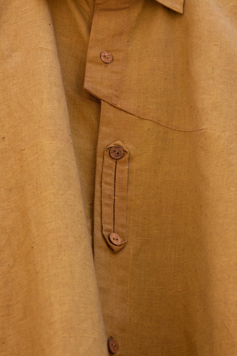 Asymmetric Placket Hemp Cotton Shirt | Verified Sustainable Mens Shirt on Brown Living™