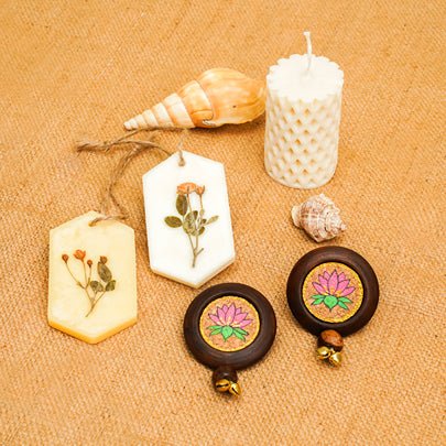 Aura Diwali Gift Hamper | Soy Wax Candle - Incense Tablets - Door Hanging Set | Verified Sustainable Gift Giving on Brown Living™