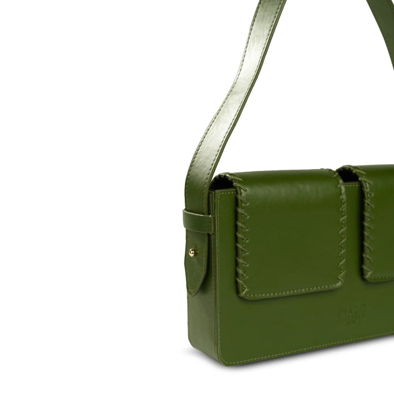 Basta - Double Flap Vegan Cactus Leather Shoulder Bag | Verified Sustainable on Brown Living™