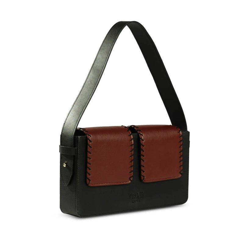 Basta - Double Flap Vegan Cactus Leather Shoulder Bag | Verified Sustainable on Brown Living™