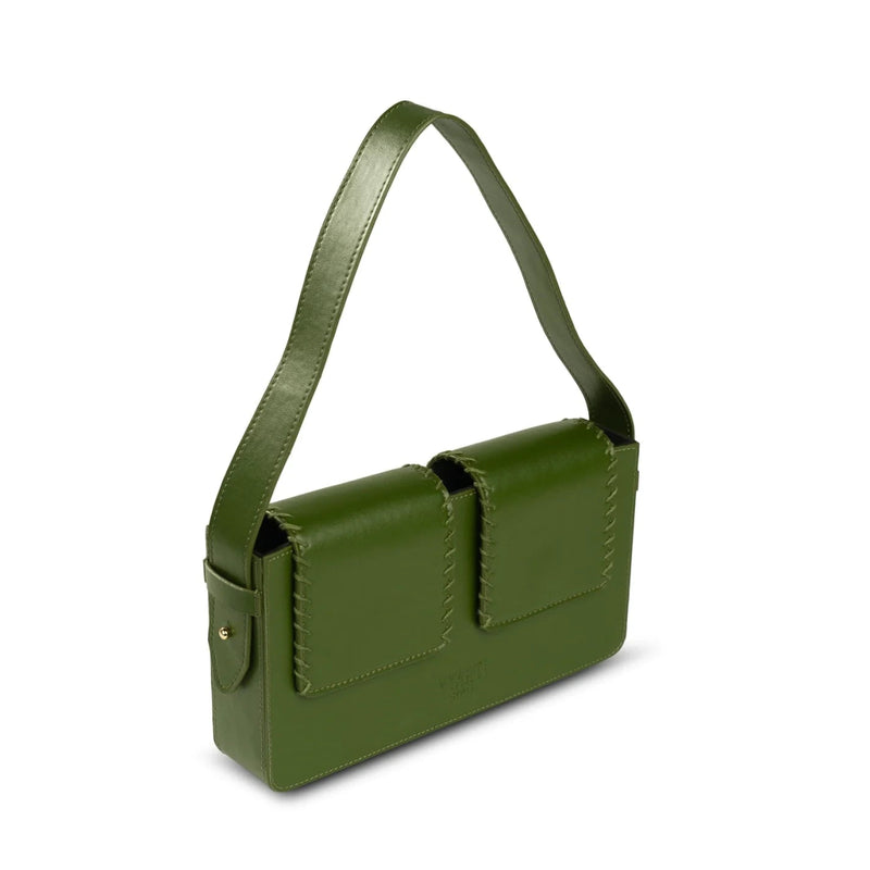 Basta - Double Flap Vegan Cactus Leather Shoulder Bag | Verified Sustainable on Brown Living™