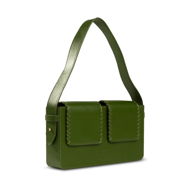 Basta - Double Flap Vegan Cactus Leather Shoulder Bag | Verified Sustainable on Brown Living™