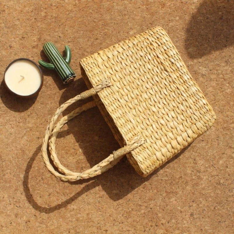 Beige Water Reed Kauna Grass Basket | Verified Sustainable Womens Bag on Brown Living™