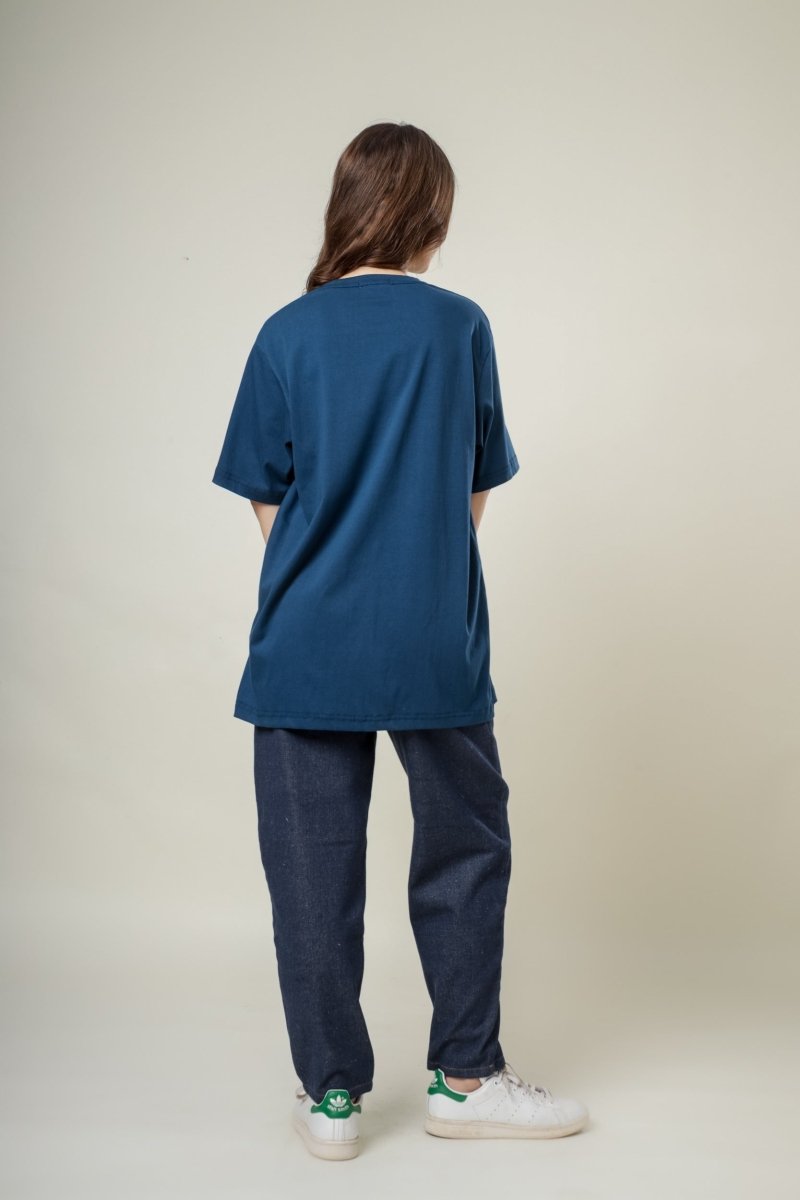 Blue Alter Culture Organic Cotton T-Shirt | Verified Sustainable Womens T-Shirt on Brown Living™