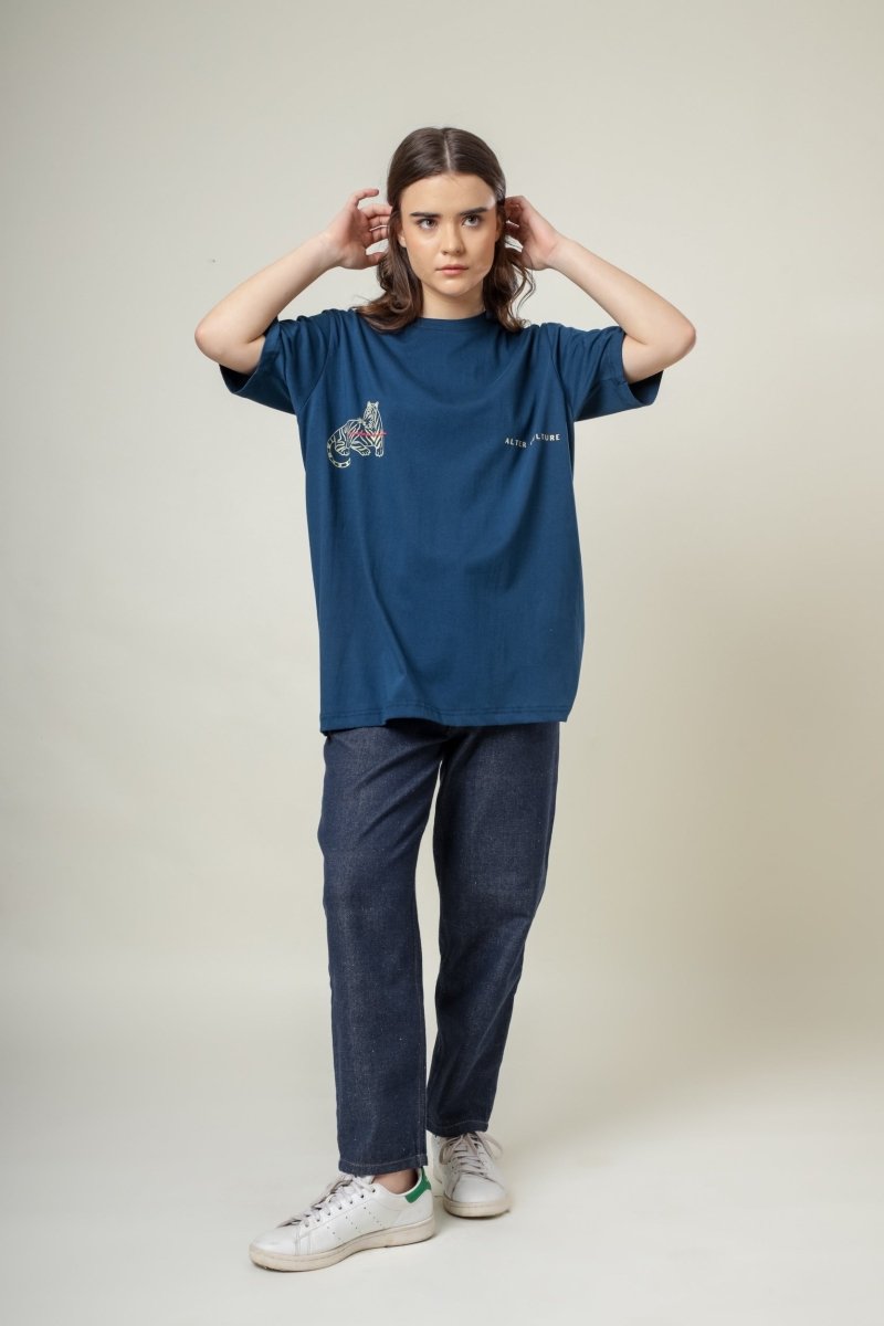 Blue Alter Culture Organic Cotton T-Shirt | Verified Sustainable Womens T-Shirt on Brown Living™