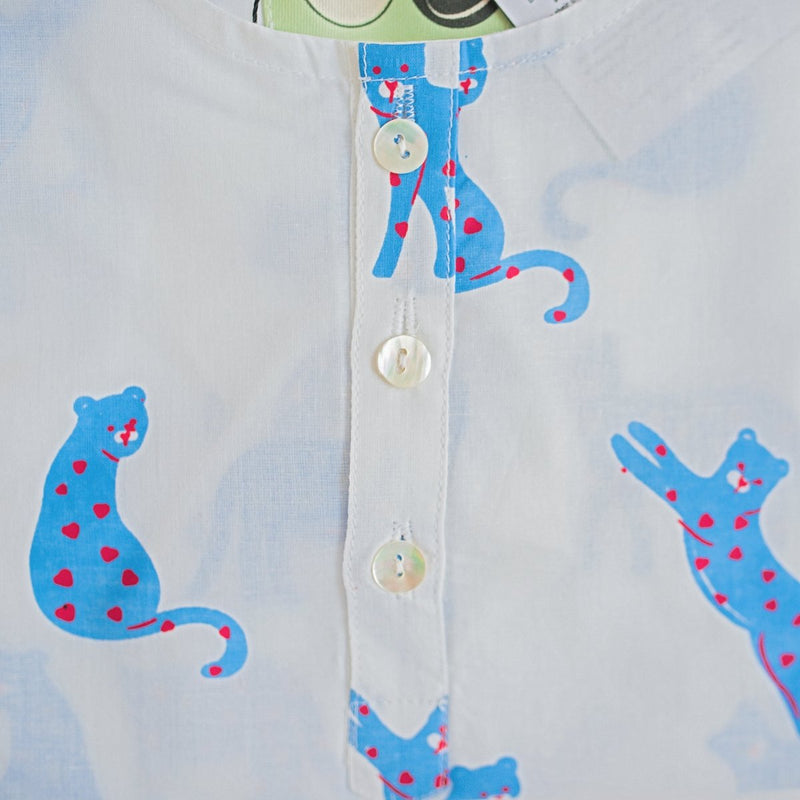 Blue Panther - Unisex Kids Cotton Nightwear | Verified Sustainable Kids Pyjamas on Brown Living™