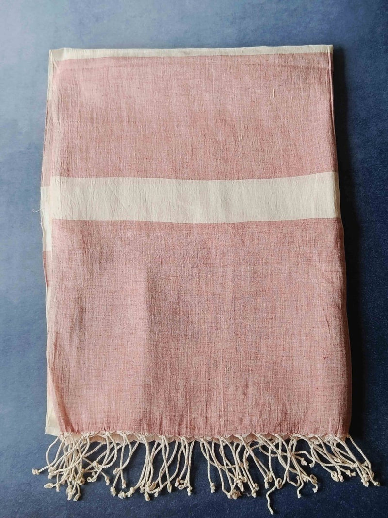 Blush Gold Hemp Fabric Unisex Stole | Verified Sustainable Womens Scarf on Brown Living™