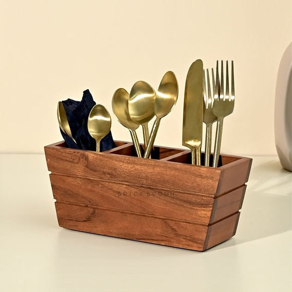 Boat Wooden Cutlery Caddy/Holder | Verified Sustainable Kitchen Organizers on Brown Living™