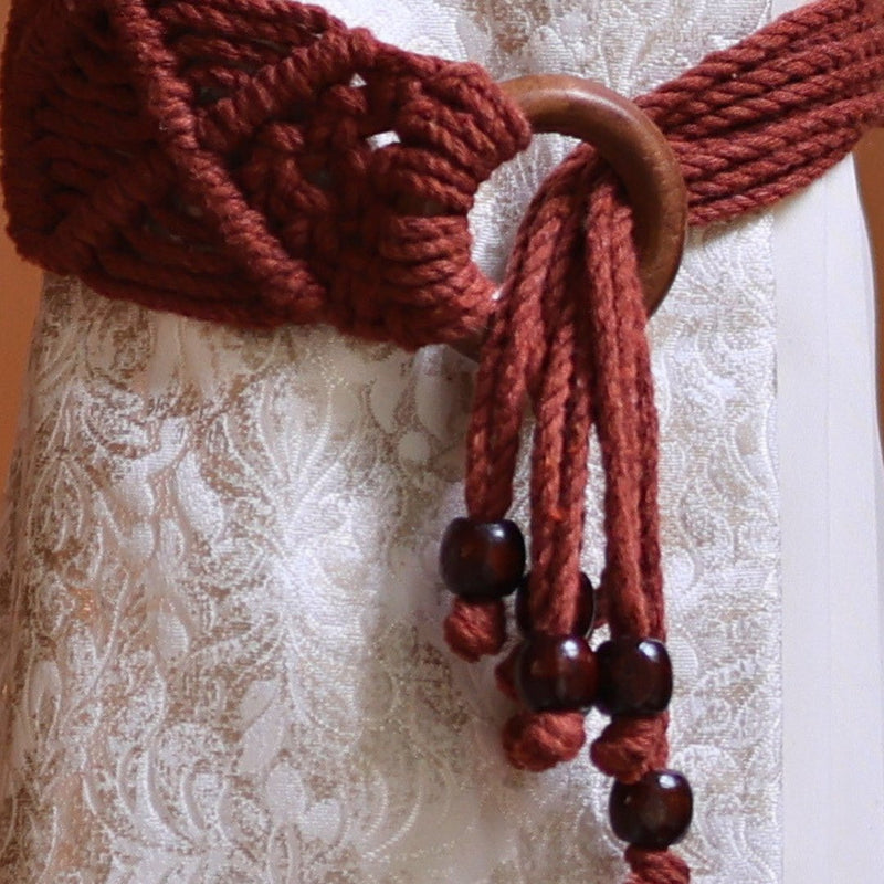 Brown Macrame Ring Curtain Ties | Verified Sustainable Curtains on Brown Living™