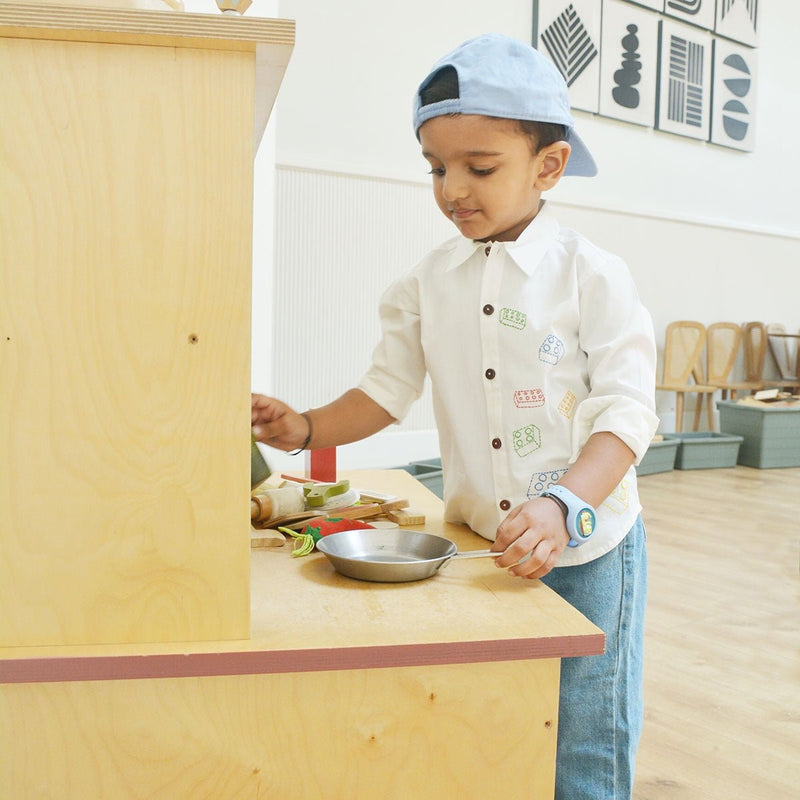 Building Blocks Embroidered Unisex Organic Cotton Shirt- White | Verified Sustainable Kids Shirts on Brown Living™