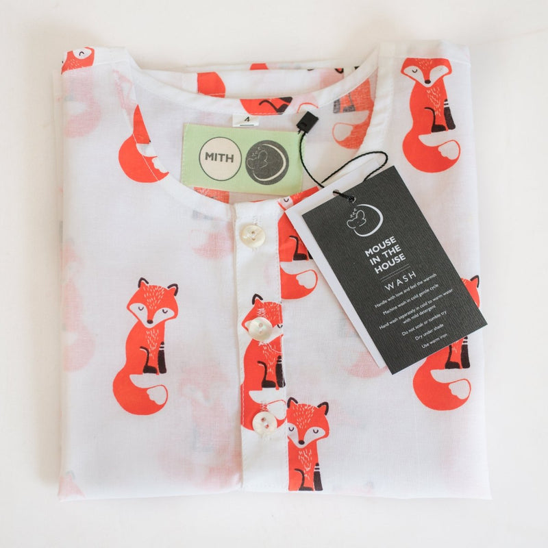 Bushy Fox - Unisex Kids Cotton Nightwear | Verified Sustainable Kids Pyjamas on Brown Living™