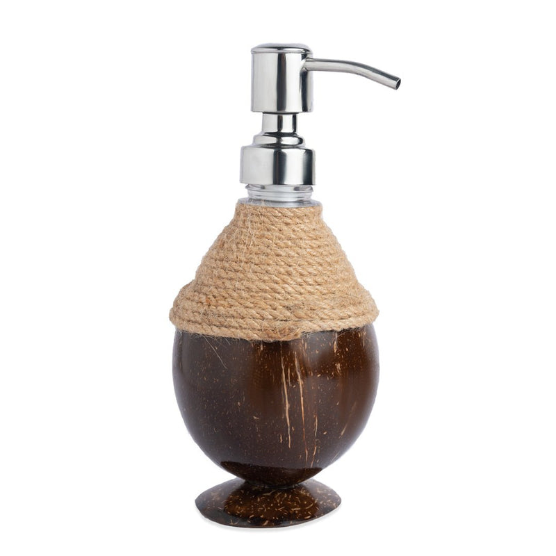 Coconut Shell Coir Pumb Soap Dispensers (Set of 1) | Verified Sustainable Bath Accessories on Brown Living™