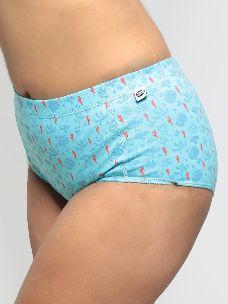 Coral Reef Biowashed Organic Cotton Boy - Shorts - Sea Blue | Verified Sustainable Womens Underwear on Brown Living™