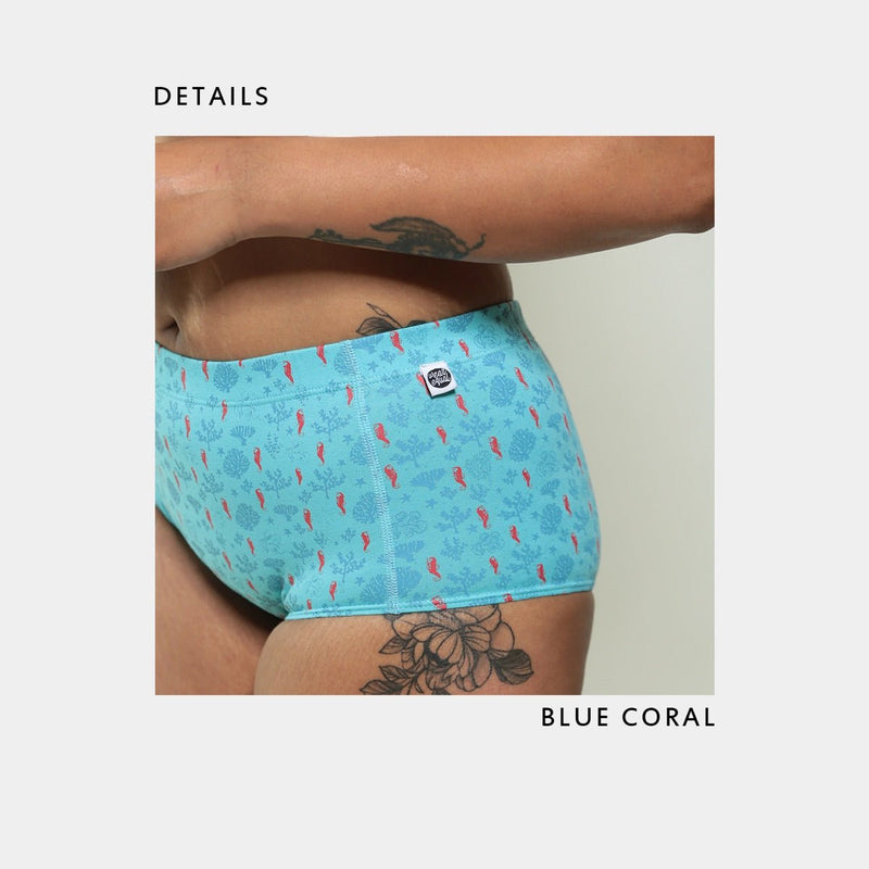 Coral Reef Biowashed Organic Cotton Boy - Shorts - Sea Blue | Verified Sustainable Womens Underwear on Brown Living™