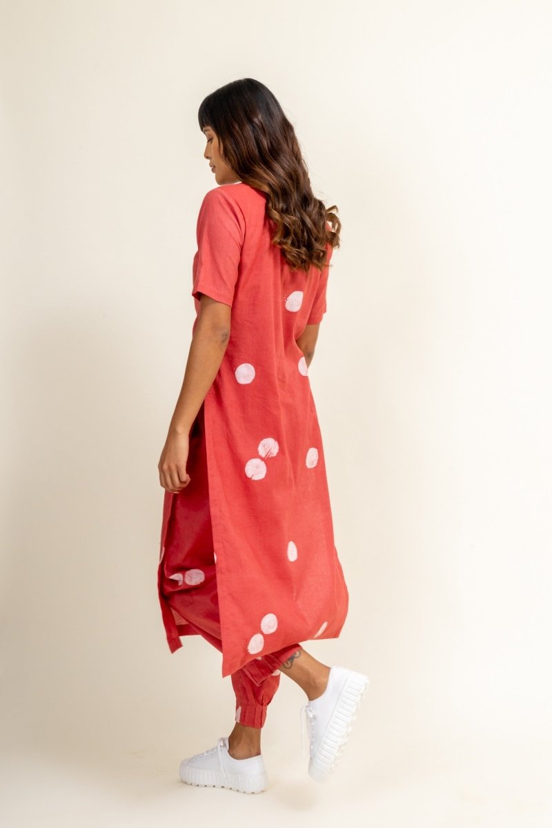 Coral Upcycled Cotton Tunic Set | Verified Sustainable Womens Co - Ord Sets on Brown Living™