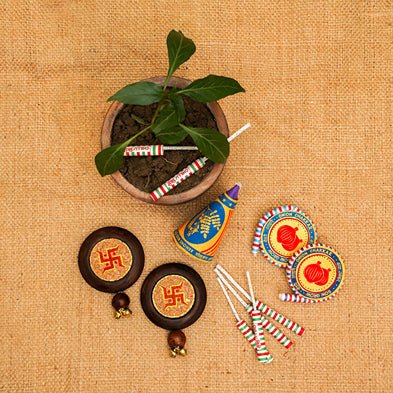 Corporate Diwali Gift Hamper | Door Hanging Set - Plantable Crackers - Wooden Planter | Verified Sustainable Gift Giving on Brown Living™