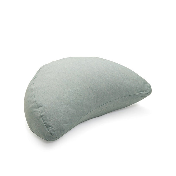 Crescent Zafu Meditation and Yoga Cushion - Misty Blue | Verified Sustainable Yoga Pillow on Brown Living™