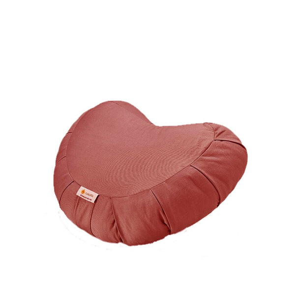 Crescent Zafu Wide Meditation and Yoga Cushion - Rouge Pink | Verified Sustainable Yoga Pillow on Brown Living™