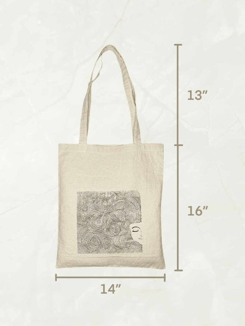 Curly Hair - 100% Cotton Canvas Tote Bag | Verified Sustainable Tote Bag on Brown Living™