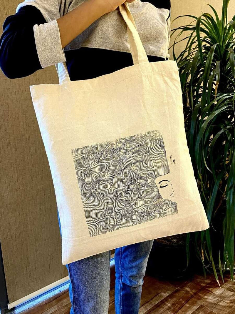 Curly Hair - 100% Cotton Canvas Tote Bag | Verified Sustainable Tote Bag on Brown Living™