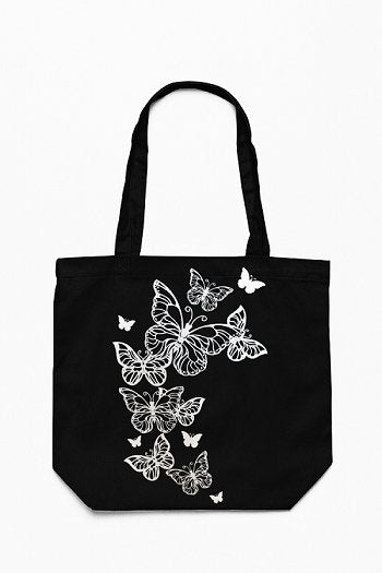 Eco - Friendly Tote Bag for Women with Zip for College & Office - Butterflies | Verified Sustainable Tote Bag on Brown Living™