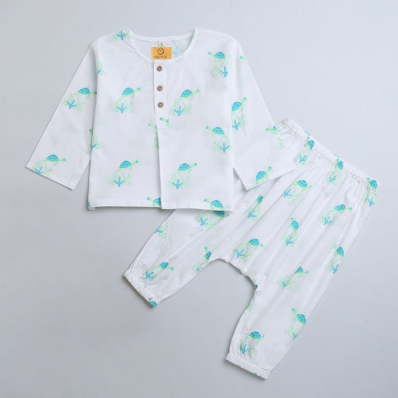 Flippy The Turtle - Unisex Infant Cotton Nightwear | Verified Sustainable Kids Onesies on Brown Living™