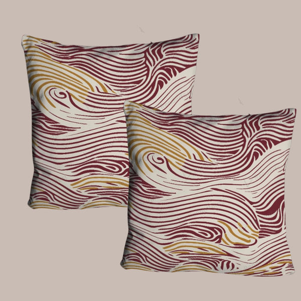 Geometric Lines - Recycled Polycotton Cushion Covers - Pack of 2 | Verified Sustainable Covers & Inserts on Brown Living™