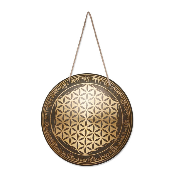 Gong - Etched Flower of Life 1 - 20inches | Verified Sustainable Musical Instruments on Brown Living™