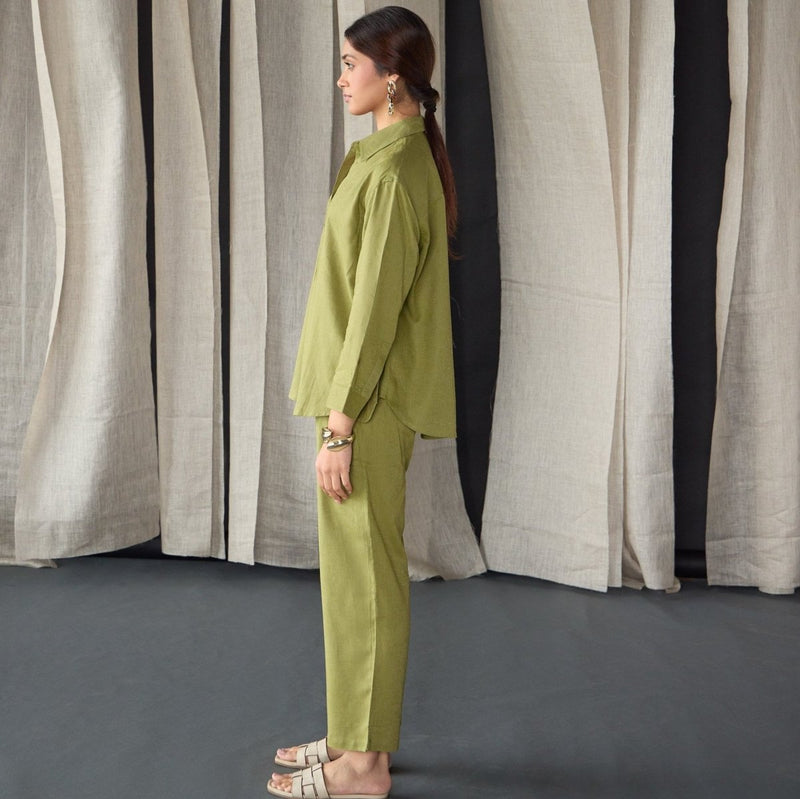 Green Linen Co - ord Set | Verified Sustainable Womens Co - Ord Sets on Brown Living™