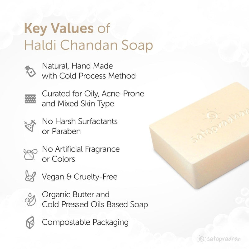 Handcrafted Anti - Ageing Haldi Chandan Soap - 80g | Verified Sustainable Body Soap on Brown Living™