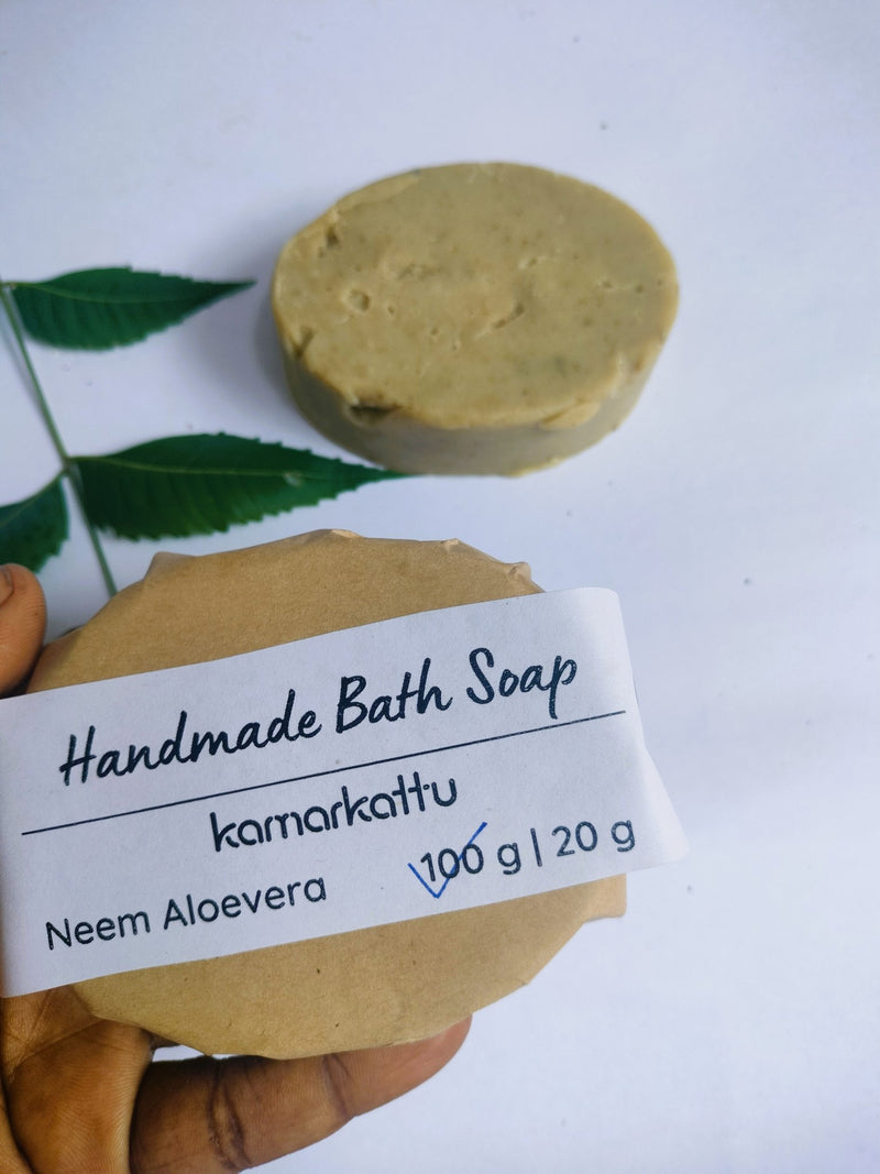 Handmade Bath Soap with Neem & Aloe vera- Pack of 4 (410 g) | Verified Sustainable Body Soap on Brown Living™