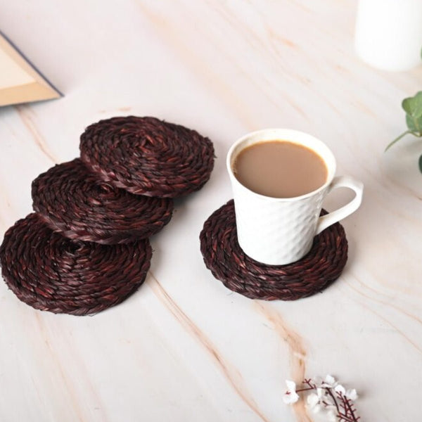 Handmade Sabai Grass Coasters - Brown | Verified Sustainable Table Essentials on Brown Living™