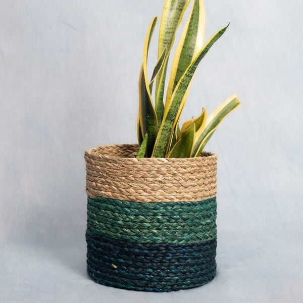 Handmade Sabai Grass Planter - Indigo | Verified Sustainable Pots & Planters on Brown Living™