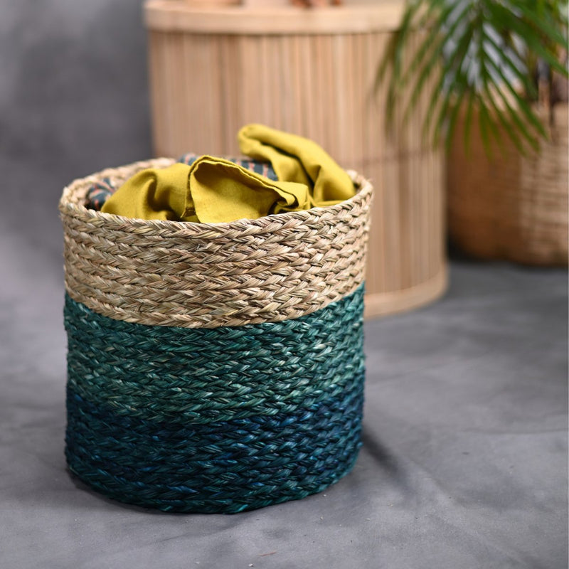 Handmade Sabai Grass Planter - Indigo | Verified Sustainable Pots & Planters on Brown Living™