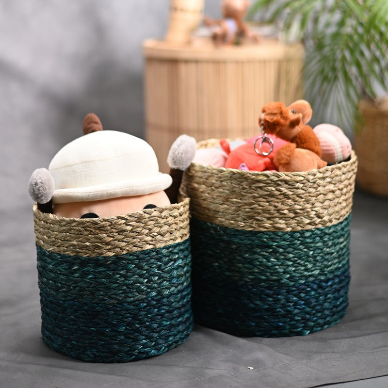 Handmade Sabai Grass Planter - Indigo | Verified Sustainable Pots & Planters on Brown Living™