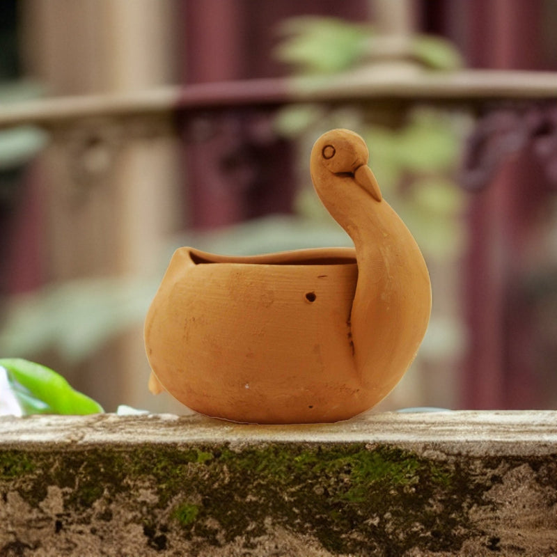 Handmade Terracotta Hanging Planter Duck | Verified Sustainable Pots & Planters on Brown Living™