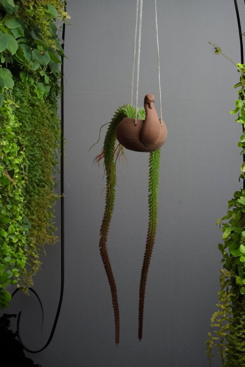 Handmade Terracotta Hanging Planter Duck | Verified Sustainable Pots & Planters on Brown Living™