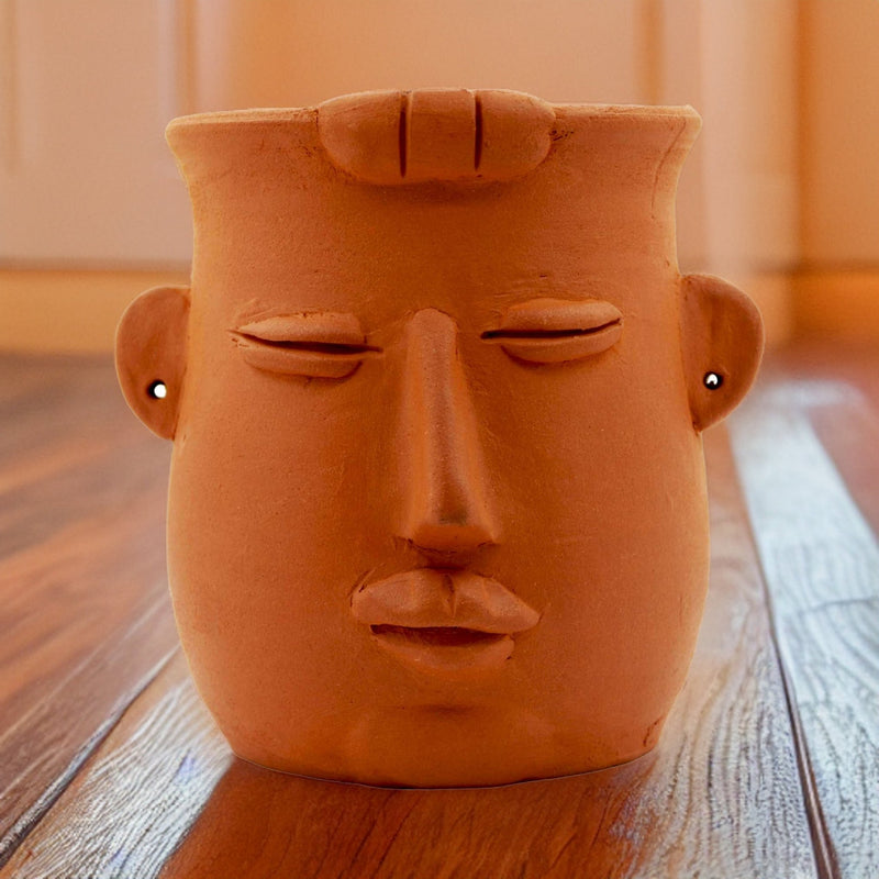 Handmade Terracotta Table Top Planter Baby Face | Verified Sustainable Pots & Planters on Brown Living™