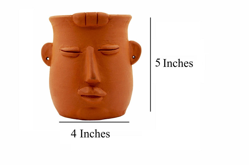 Handmade Terracotta Table Top Planter Baby Face | Verified Sustainable Pots & Planters on Brown Living™