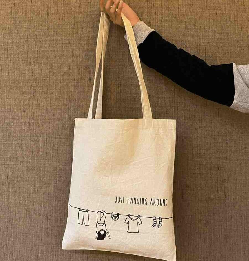 Hanging Around - 100% Cotton Canvas Tote Bag | Verified Sustainable Tote Bag on Brown Living™