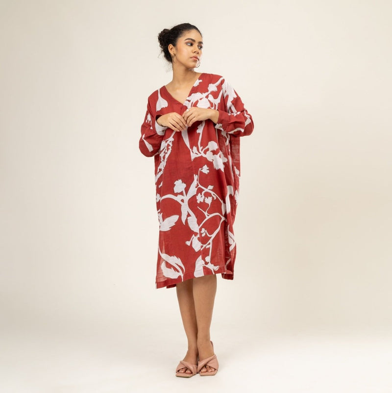 Helen Upcycled Cotton Kaftan | Verified Sustainable Womens Tunic on Brown Living™