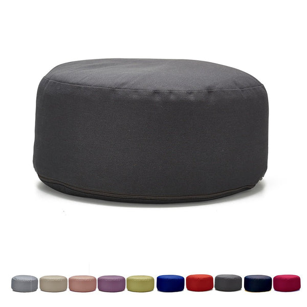 Hi - Zafu Meditation Cushion filled with Buckwheat Hulls - Dark Grey | Verified Sustainable Yoga Pillow on Brown Living™