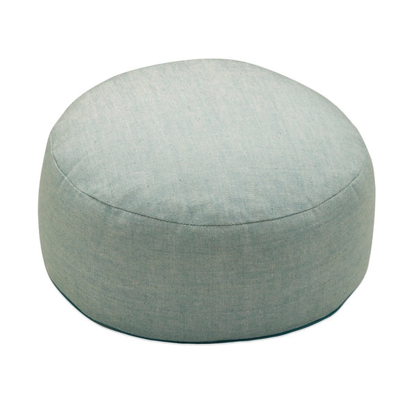 Hi - Zafu Meditation Cushion filled with Buckwheat Hulls - Misty Blue | Verified Sustainable Yoga Pillow on Brown Living™